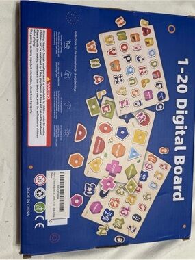 1-20 Digital Board Wooden Number & Shape Puzzle - Blue